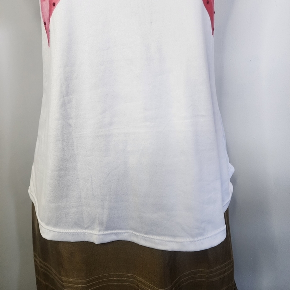 Soft White Shirt Sleeve Top with Pink Flamingos Pearls Accents - Picture 5 of 7